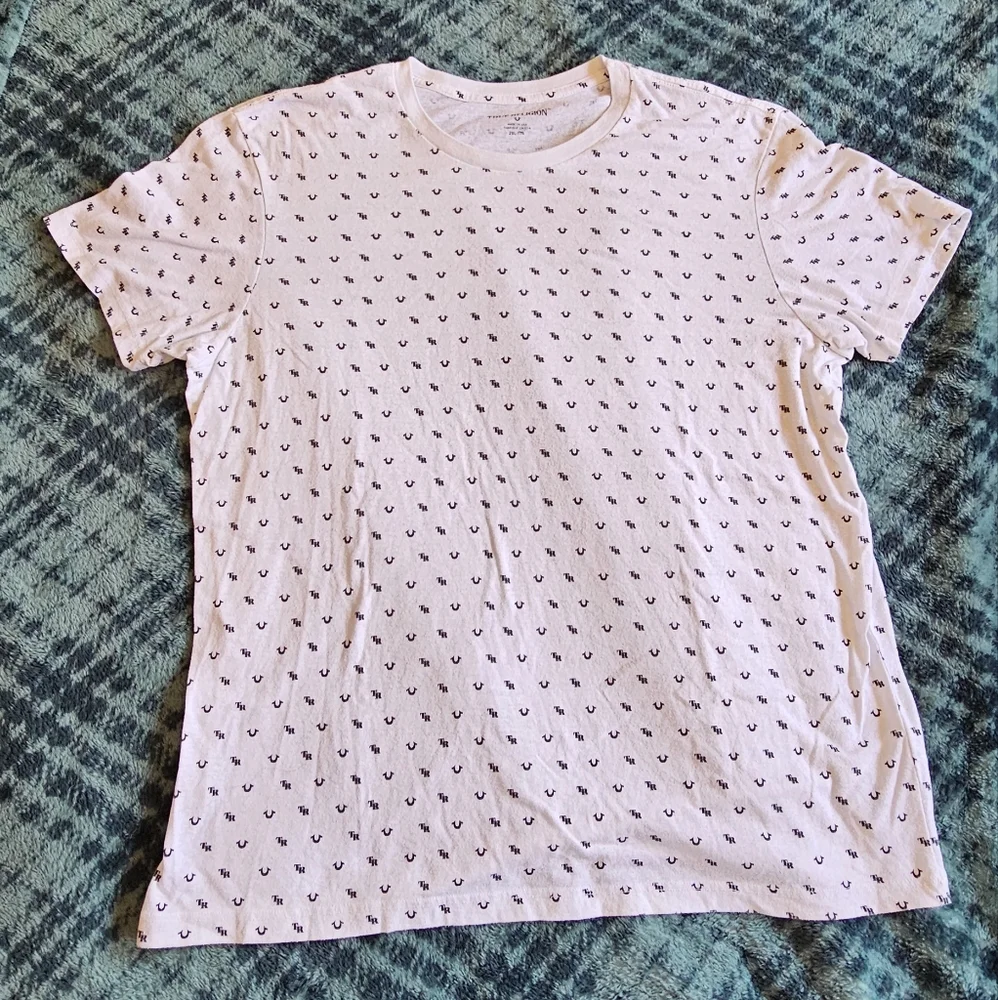 True religion white‎ monogrammed logo t-shirt size XXL